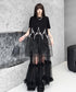 Black Mesh Layered Skirt